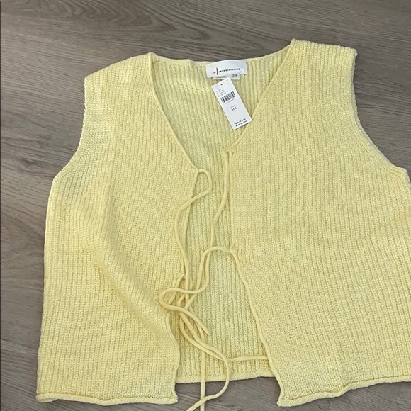 Anthropologie Sweaters - Anthro Yellow Knit Sleeveless Cardigan